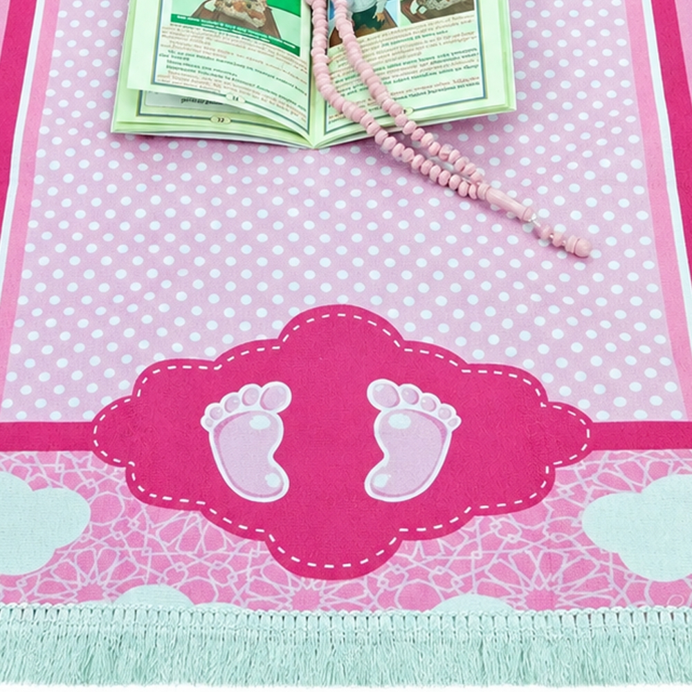 Kinder Gebetsset Rosa mit schwarzem Gebetskleid und Lernbuch