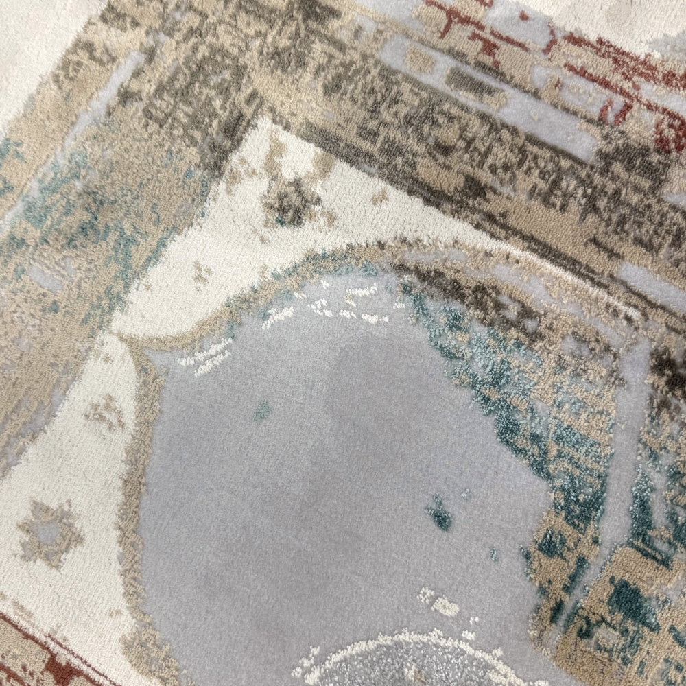 Gebetsteppich mit Moschee-Tor Motiv in hellen Naturtönen