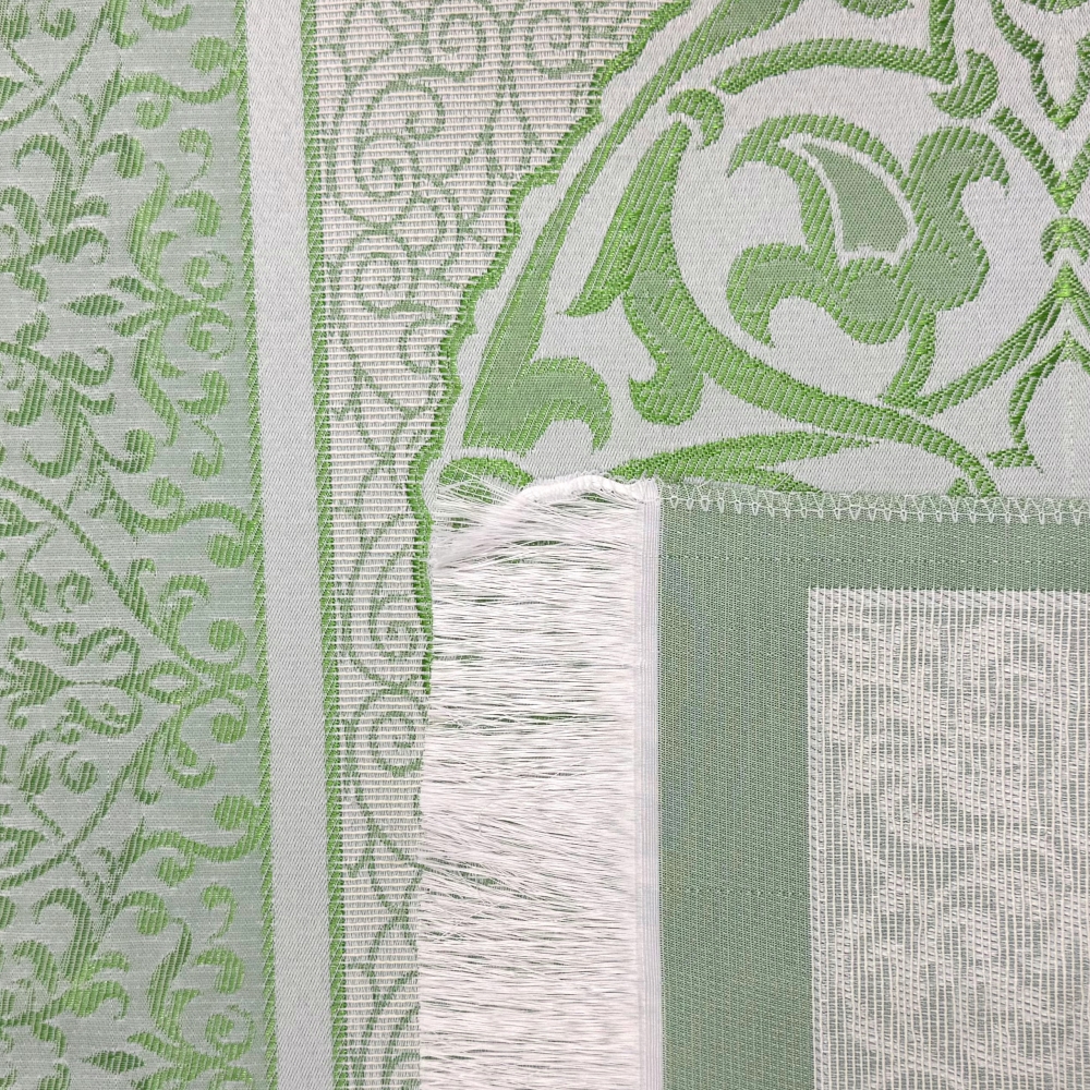 Gebetsteppich aus Taftstoff mit Geschenkbox und Tesbih leicht grün 65 x 110 cm