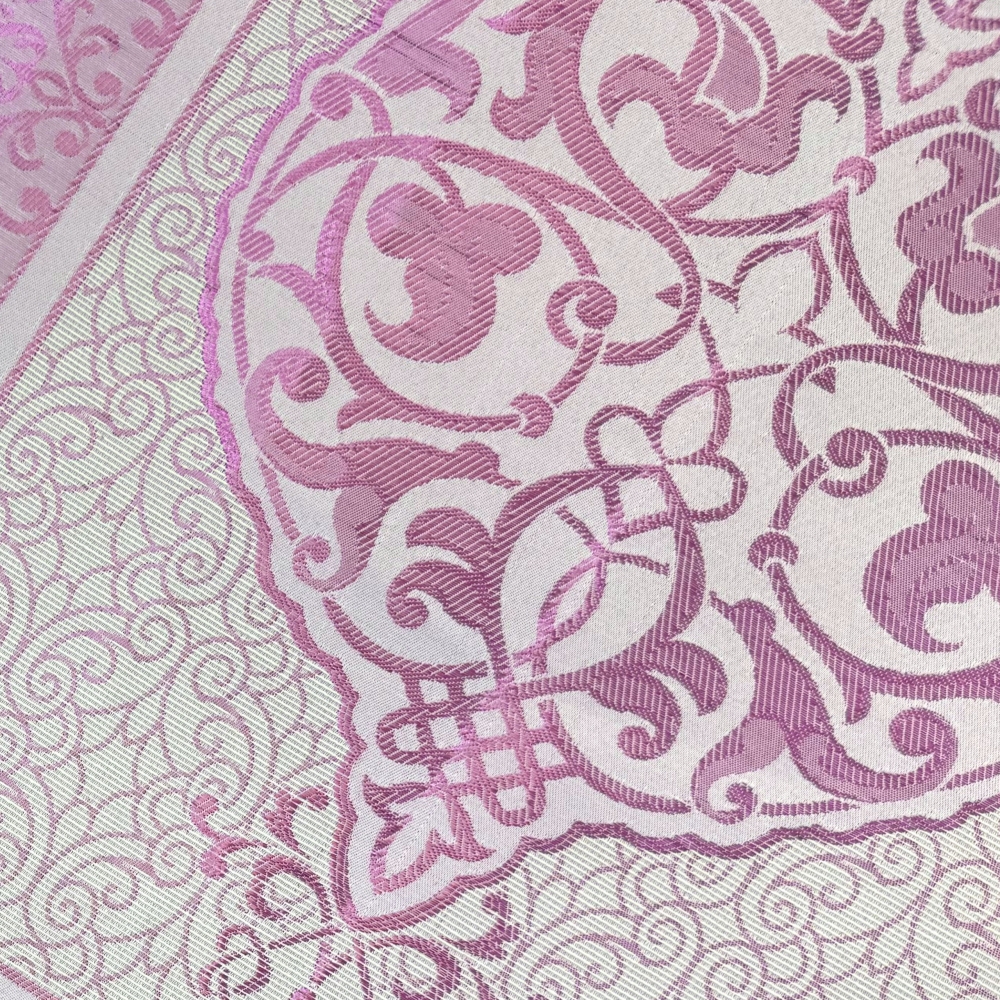 Gebetsteppich aus Taftstoff mit Geschenkbox und Tesbih leicht lila 65 x 110 cm
