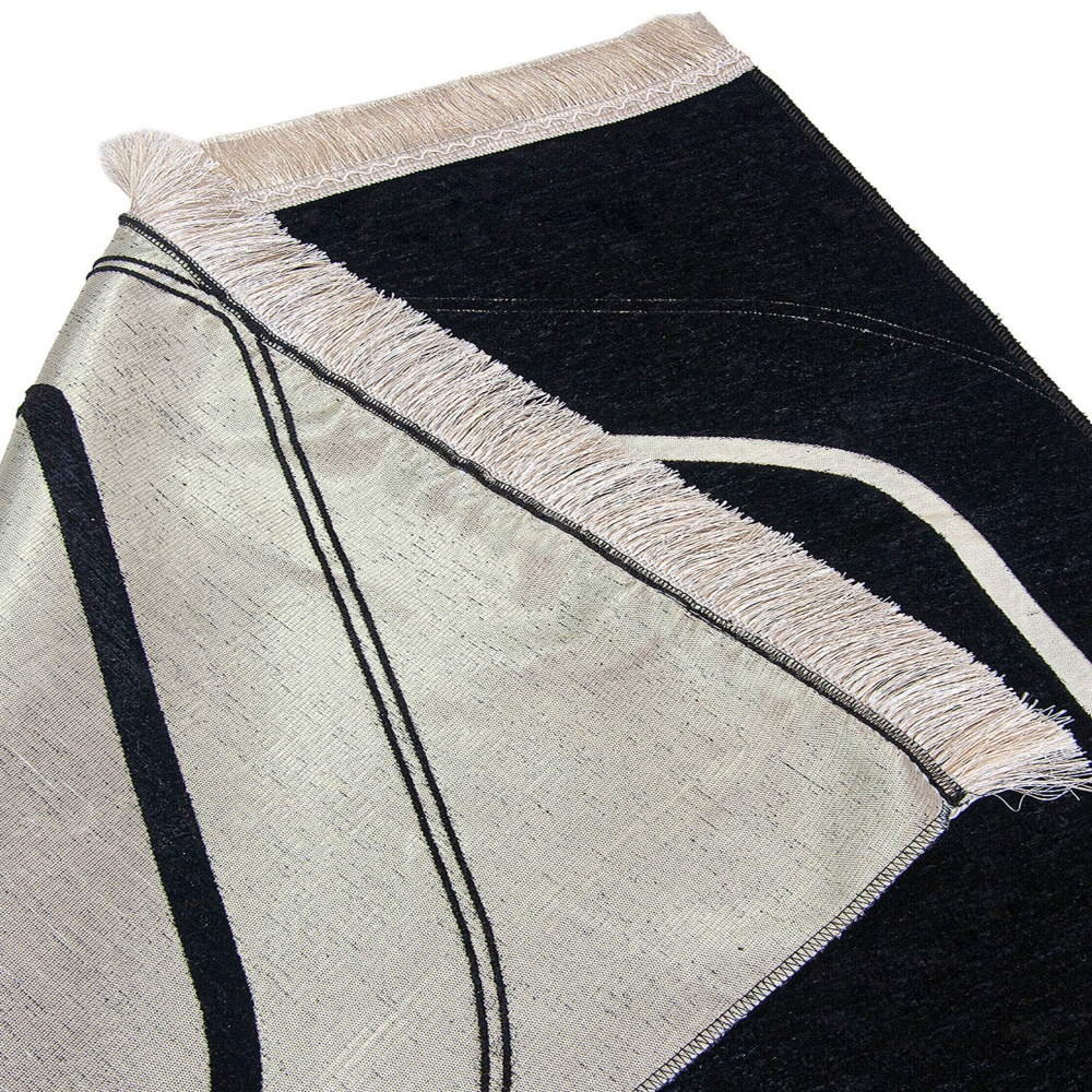 Gebetsteppich-Set für Paare mit Herzmotiv Schwarz Weiß