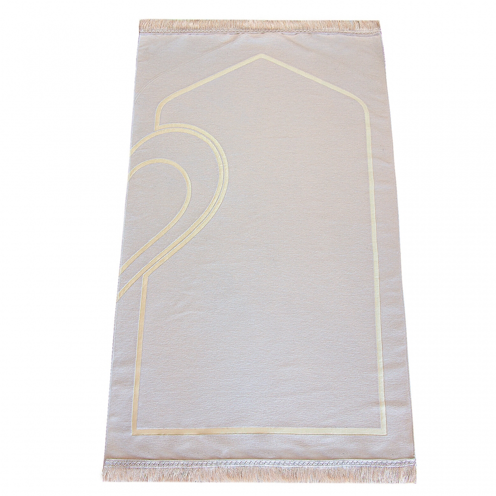 Gebetsteppich-Set für Paare mit Herzmotiv Schwarz Weiß