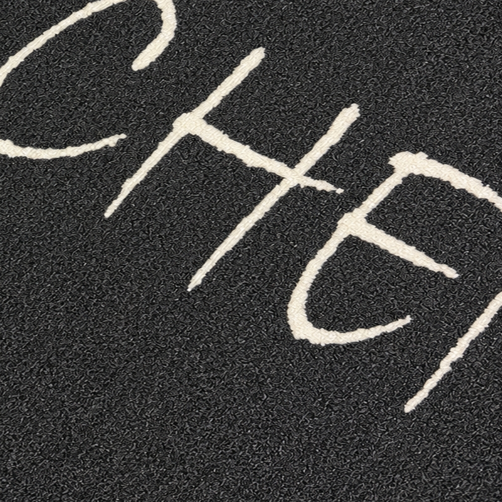 Küchenmatte mit Schriftmotiv, schmutzabweisend und pflegeleicht Schwarz