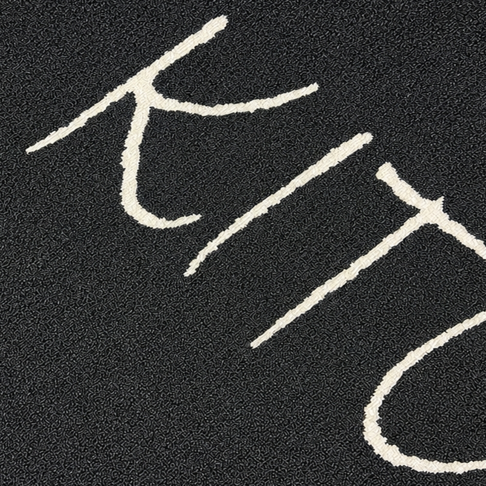 Küchenmatte mit Schriftmotiv, schmutzabweisend und pflegeleicht Schwarz