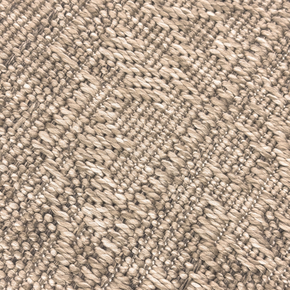Pflegeleichter Teppich Beige für Wohnraum Balkon und Terrasse