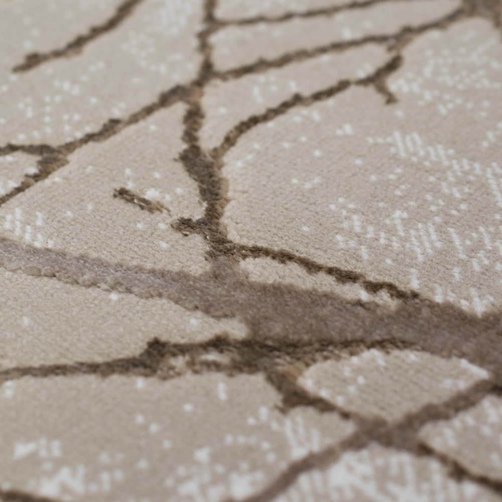 Designer Teppich Ästemuster in beige