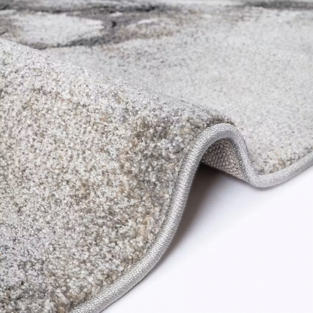 Teppich Grau Creme modern Steinoptik pflegeleicht robust Wohnzimmer