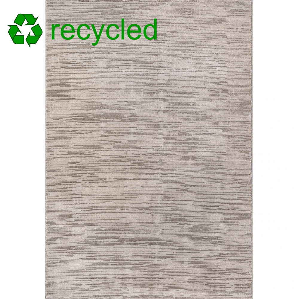 Moderner Teppich mit Struktur und Liniendesign pflegeleicht Beige